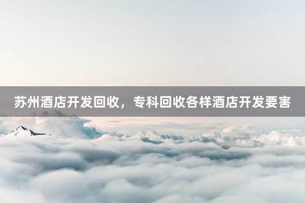 苏州酒店开发回收，专科回收各样酒店开发要害
